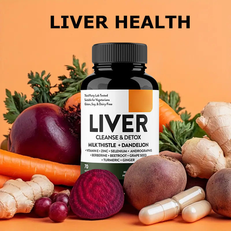 Liver Cleanse & Detox Capsules, Multivictamin, Milk Thistle, Dandelion, Turmeric, Ginger Extract, Beet, Zinc, Vitamin E, Selenium, Grape Seed, Healthcare Nutrional Supplement