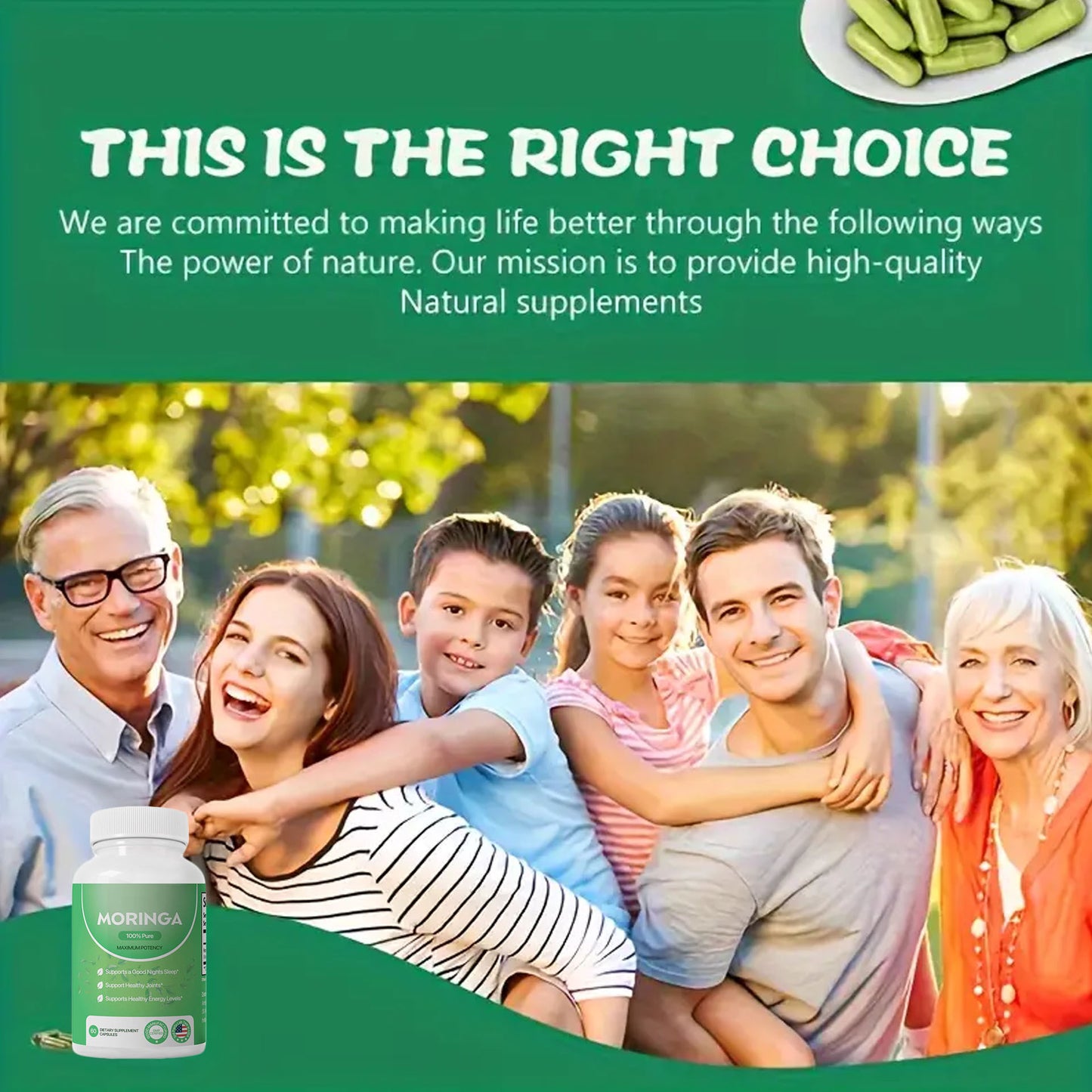 Moringa Capsules – Energy, Immunity & Metabolism
Pure moringa leaf for plant-based vitality, immune defense & natural energy.