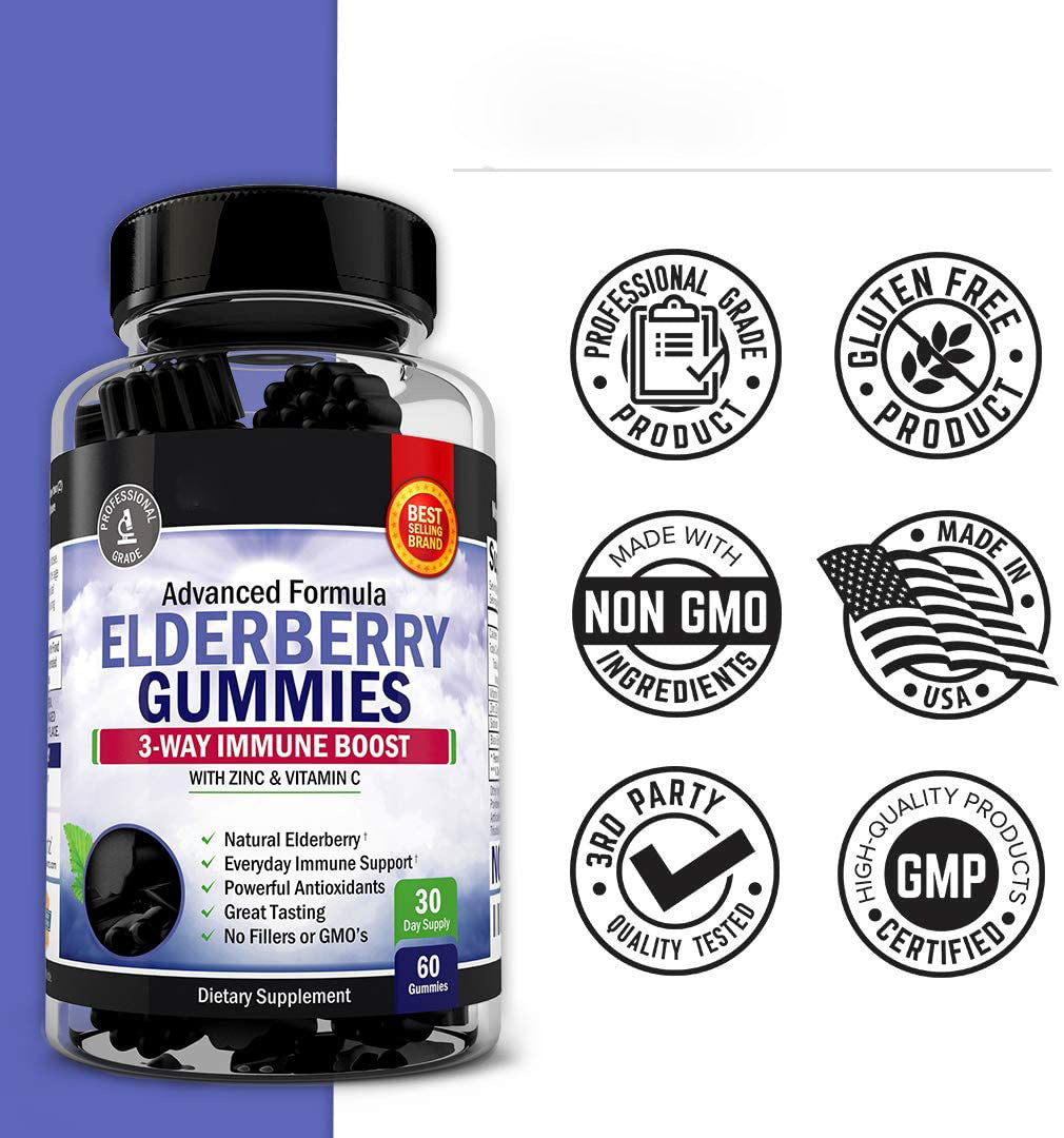 Elderberry Gummies – Vegan Immune Support
Plant-based daily defense with elderberry, zinc & vitamin C.