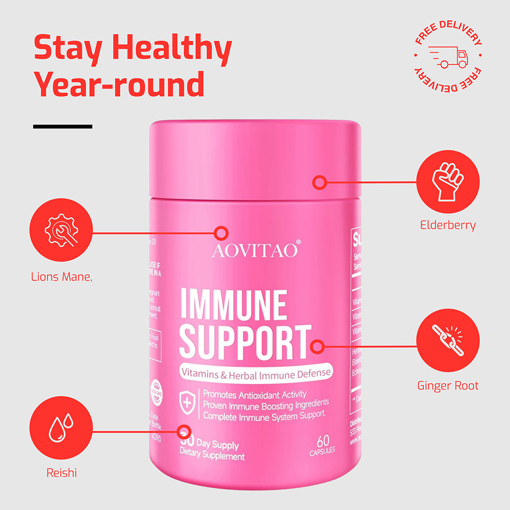 Herbal Immune Defense Supplement
✔️ With Lion’s Mane, Reishi, Chaga & More
✔️ Immune, Energy & Clarity Support
✔️ Vegan • Non-GMO • Daily Protection
