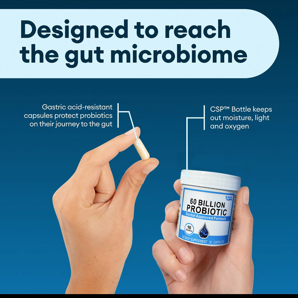 Probiotics 60 Billion CFU + Organic Prebiotics
Digestive & immune support for gas, bloating & gut balance.