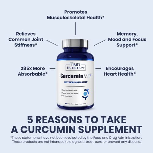 CurcuminMD Plus – 285x Absorbable Turmeric + Boswellia – 60 Ct
Clinically Proven | High Absorption | Joint Relief & Mobility | 60 Vegan Capsules