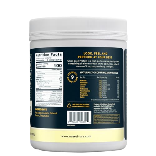 Nuzest Clean Lean Vanilla Protein - Vegan, Gluten-Free, Dairy-Free, 1.1 lb