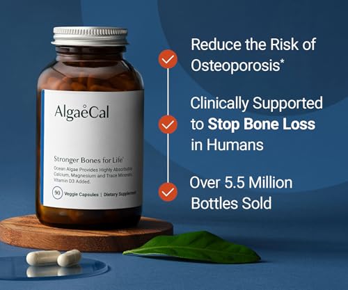 AlgaeCal Plant-Based Calcium with D3 & Minerals for Bone Health - 90 Ct