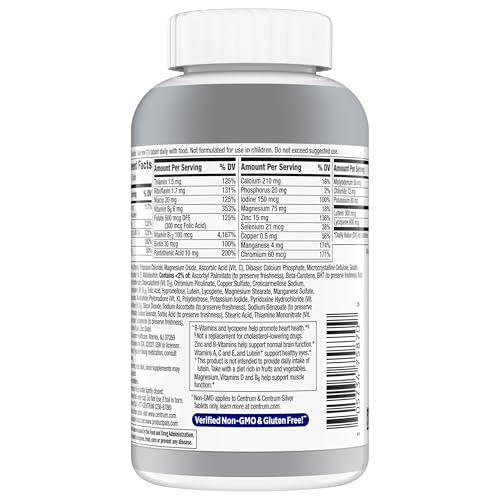 Centrum Silver Men 50+ – D3, B12 & Zinc for Heart, Memory & Immunity