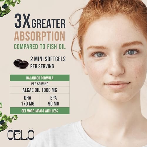 Orlo Omega 3 – Triple Strength Vegan DHA & EPA – 60 Mini Softgels