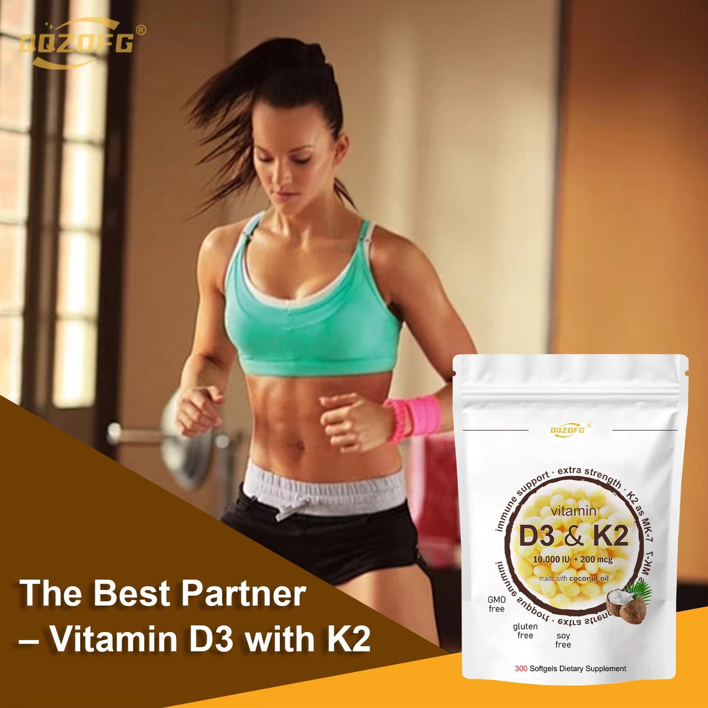 Vitamin D3 + K2 Softgels
Daily immune & bone support with 200mcg MK-7.