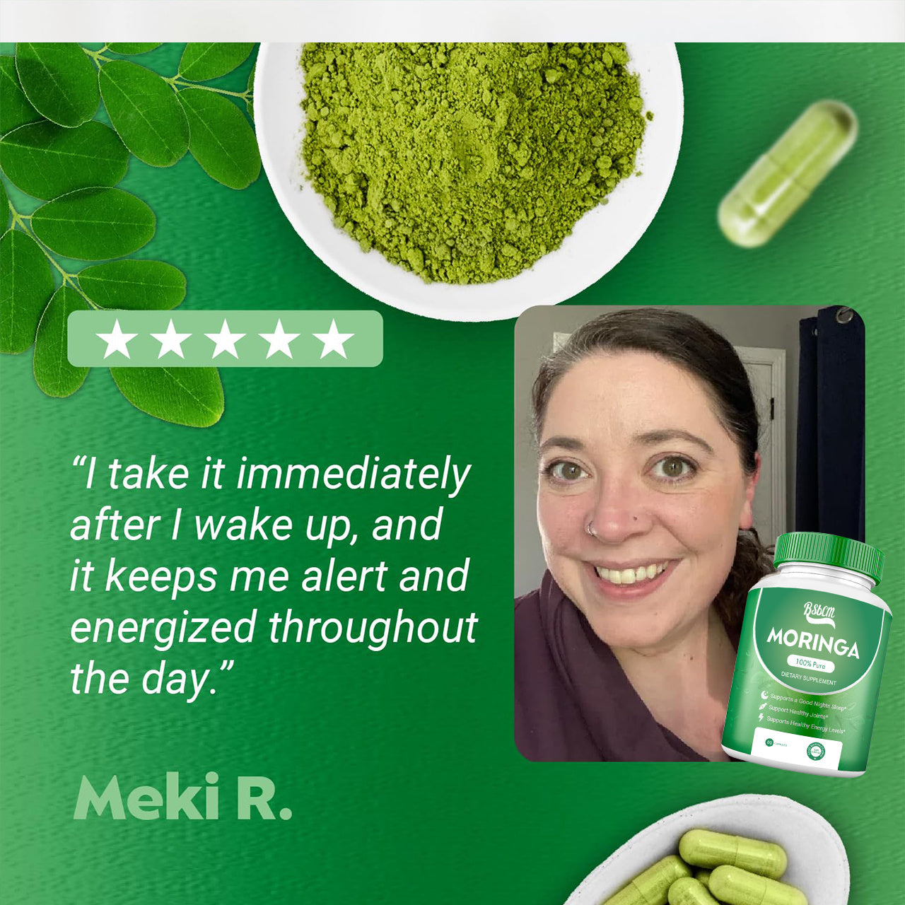 Pure Moringa Capsules – Energy, Skin & Gut Support
Nutrient-rich superfood with vitamins, minerals & amino acids. 60-count.