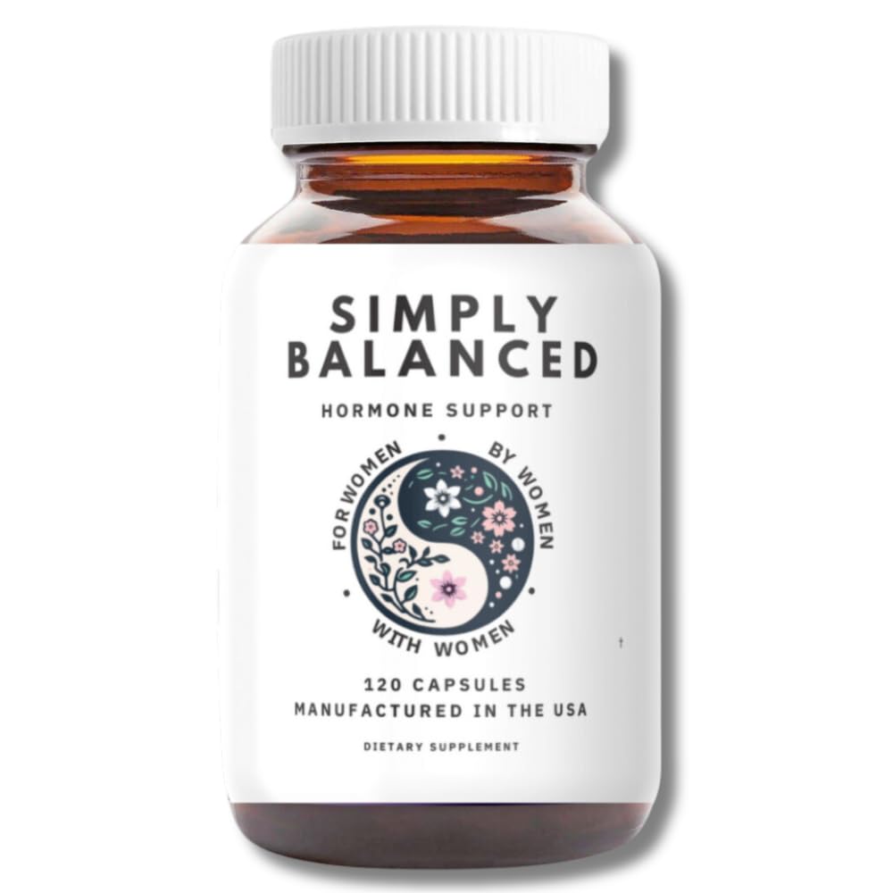 Simply Balanced - Hormone Balance for Women - Restore Hormone Harmony - PMDD Supplements for Women - Perimenopause - Menopause - PMS - PCOS Supplements - Estrogen Supplement - 120 ct