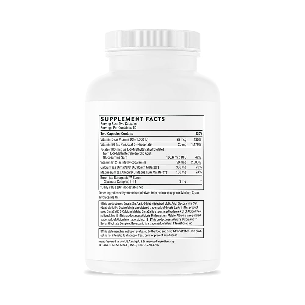 THORNE Advanced Bone Support – Calcium & Vitamin D Bone Health 120 Ct