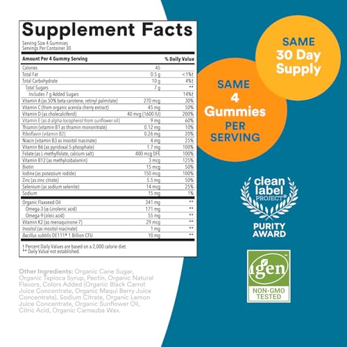 SmartyPants Organic Men’s Multivitamin – CoQ10, Probiotics, Omega-3