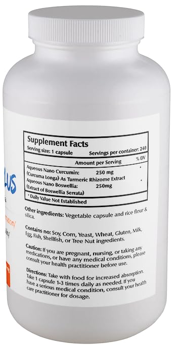 Nano Curcumin Plus – High Absorption Turmeric + Boswellia – 240 Ct
Nano Absorption | Joint Relief | Inflammation Support | 240 Vegan Capsules