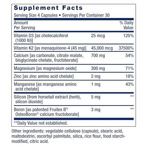 Life Extension Bone Restore Elite – Calcium, D3, K2 & Magnesium Support 120 Ct