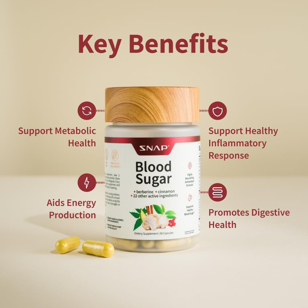 Snap Supplements Blood Sugar Blend – Glucose Support – 60 Capsules
