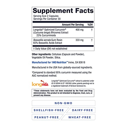 CurcuminMD Plus – 285x Absorbable Turmeric + Boswellia – 60 Ct
Clinically Proven | High Absorption | Joint Relief & Mobility | 60 Vegan Capsules