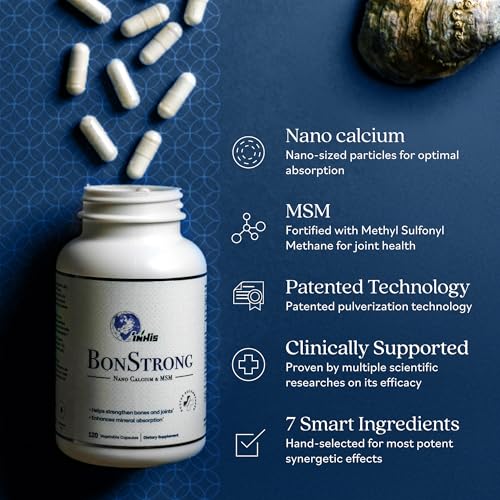 Nano Calcium with MSM & D3 – Bone, Joint & Bone Density Support 120 Ct