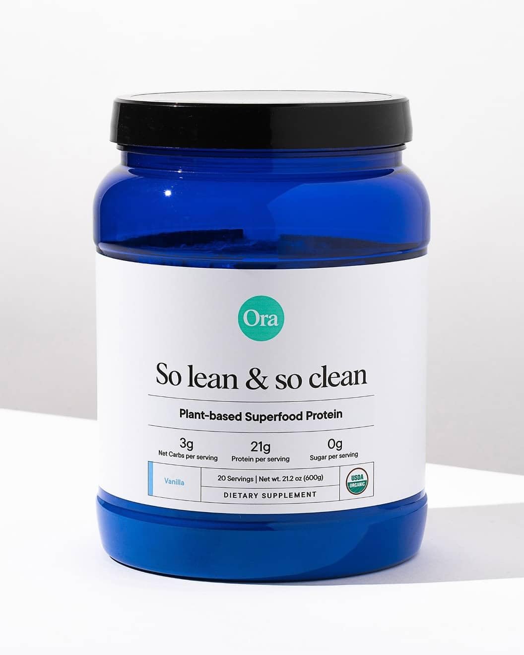 Ora Organic Vanilla Protein - Plant-Based, Gluten-Free, Vegan, 23g, 20 Servings