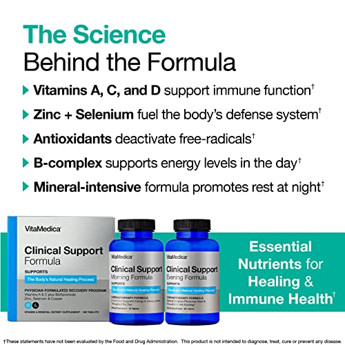 VitaMedica | Clinical Support Formula | Promotes Collagen & Wound Healing | Vitamin C, D, & A to Support Healthy Immune Function | Zinc + Selenium | Vitamin B | Multivitamin for Women & Men