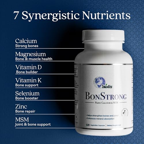 Nano Calcium with MSM & D3 – Bone, Joint & Bone Density Support 120 Ct
