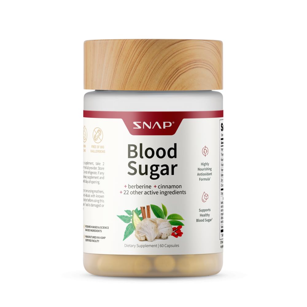 Snap Supplements Blood Sugar Blend – Glucose Support – 60 Capsules