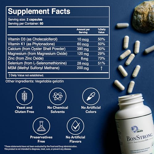 Nano Calcium with MSM & D3 – Bone, Joint & Bone Density Support 120 Ct