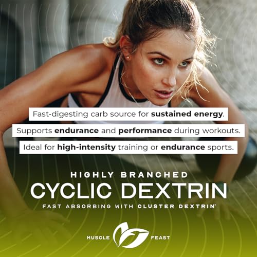 Muscle Feast Highly Branched Cyclic Dextrin Premium Pre-Workout or Post-Workout Supplement, Unflavored, 5lbs