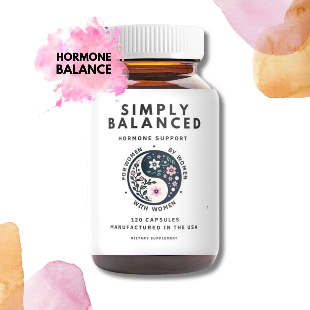 Simply Balanced - Hormone Balance for Women - Restore Hormone Harmony - PMDD Supplements for Women - Perimenopause - Menopause - PMS - PCOS Supplements - Estrogen Supplement - 120 ct