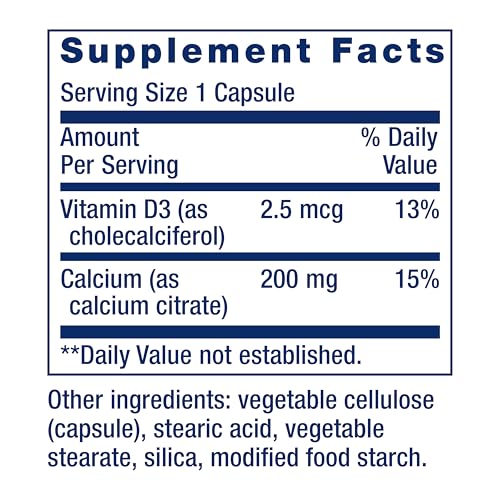 Life Extension Calcium Citrate with Vitamin D for Bone Health - 200 Ct