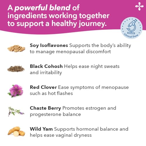 Pausitivi-T - Menopause Support Supplement - Powerful Relief for Hot Flashes, Hormone Imbalance & Night Sweats - Nourishes Tissue - Sage, Chasteberry, Soy Isoflavones & Black Cohosh - 60 Capsules