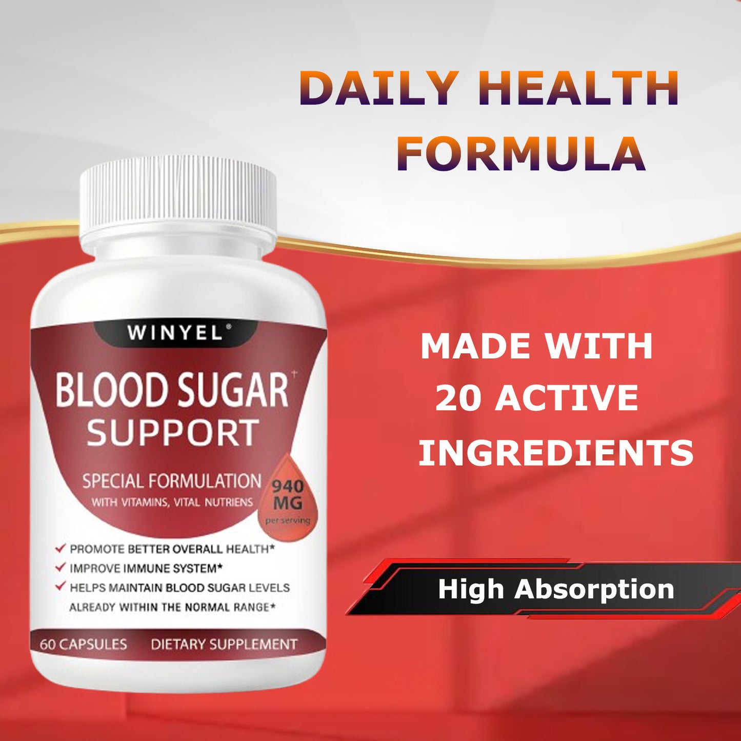 Blood Sugar Complex – Cinnamon, Bitter Melon & Chromium
Supports healthy blood sugar levels & energy balance – 60 capsules.