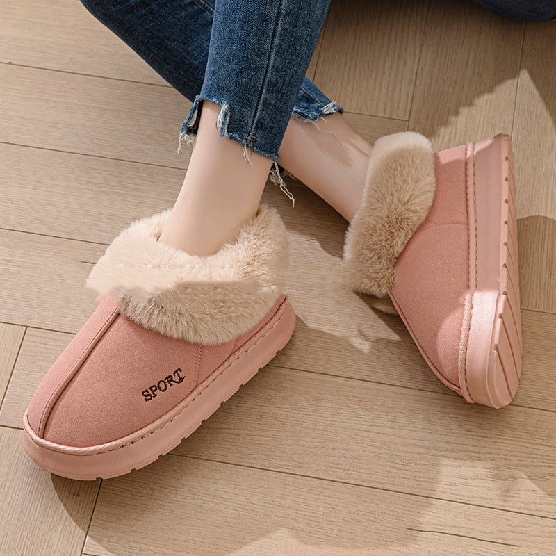 Plush indoor slippers styled for relaxed evenings at home