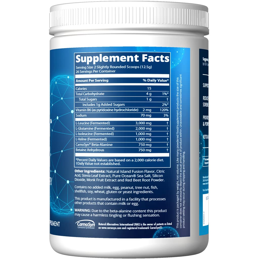 MRM Reload BCAA+G – Island Fusion, 9.6g Aminos, CarnoSyn®, Keto Support