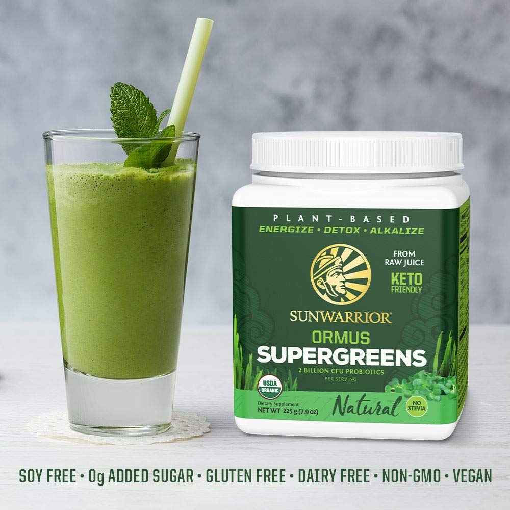 Sunwarrior Ormus Supergreens – Vegan Probiotic Greens Powder – 90 Servings