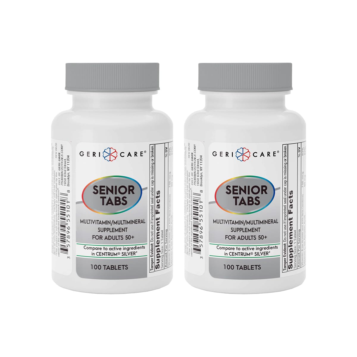 GeriCare Senior 50+ Multivitamin – Immune & Daily Support – 200 Ct