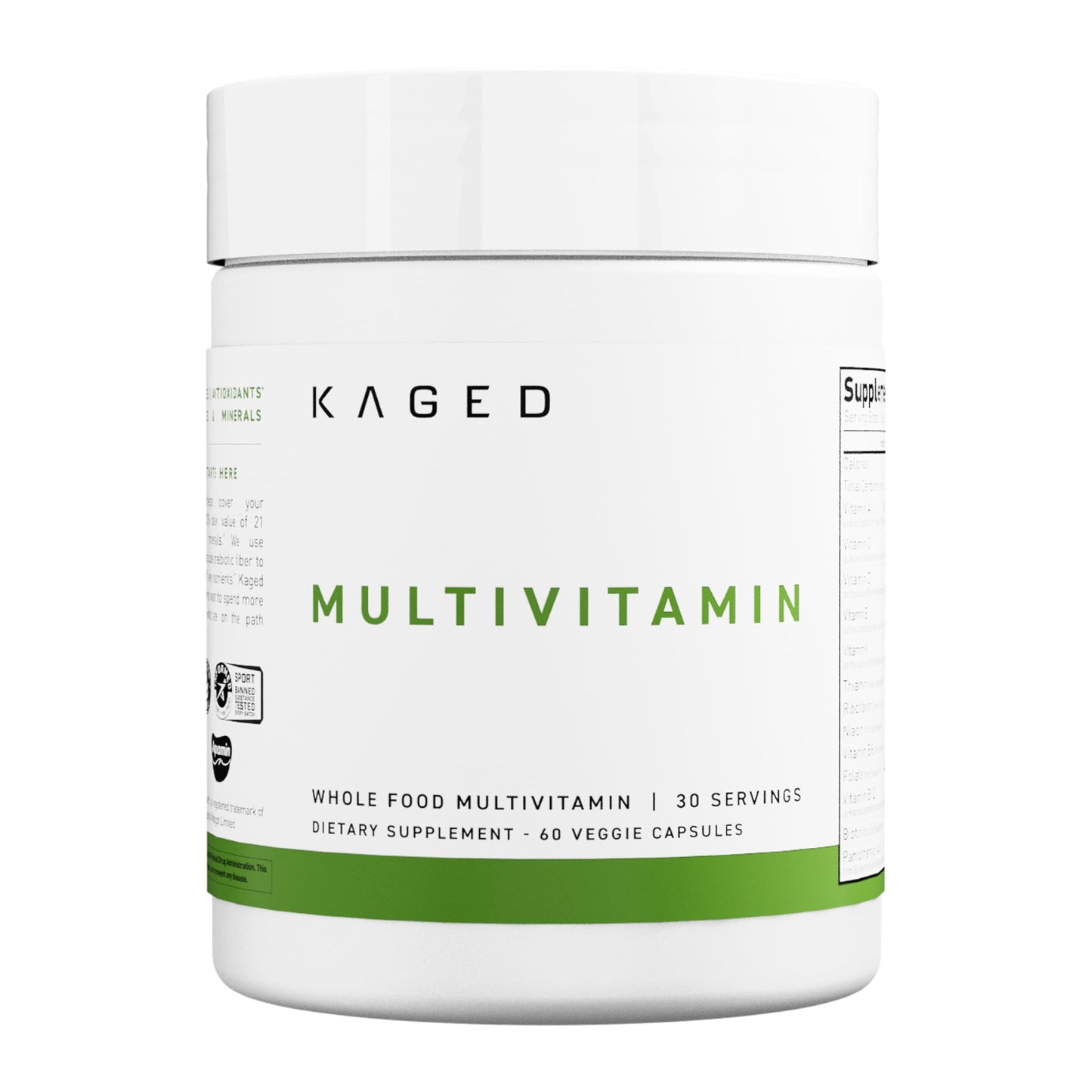 Kaged Whole Food Multivitamin – Organic Plant-Based Vegan, 60 Servings