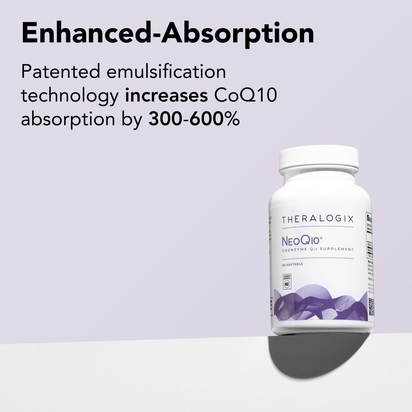 Theralogix NeoQ10 CoQ10 – Heart Health & Fertility Support – 90 Softgels