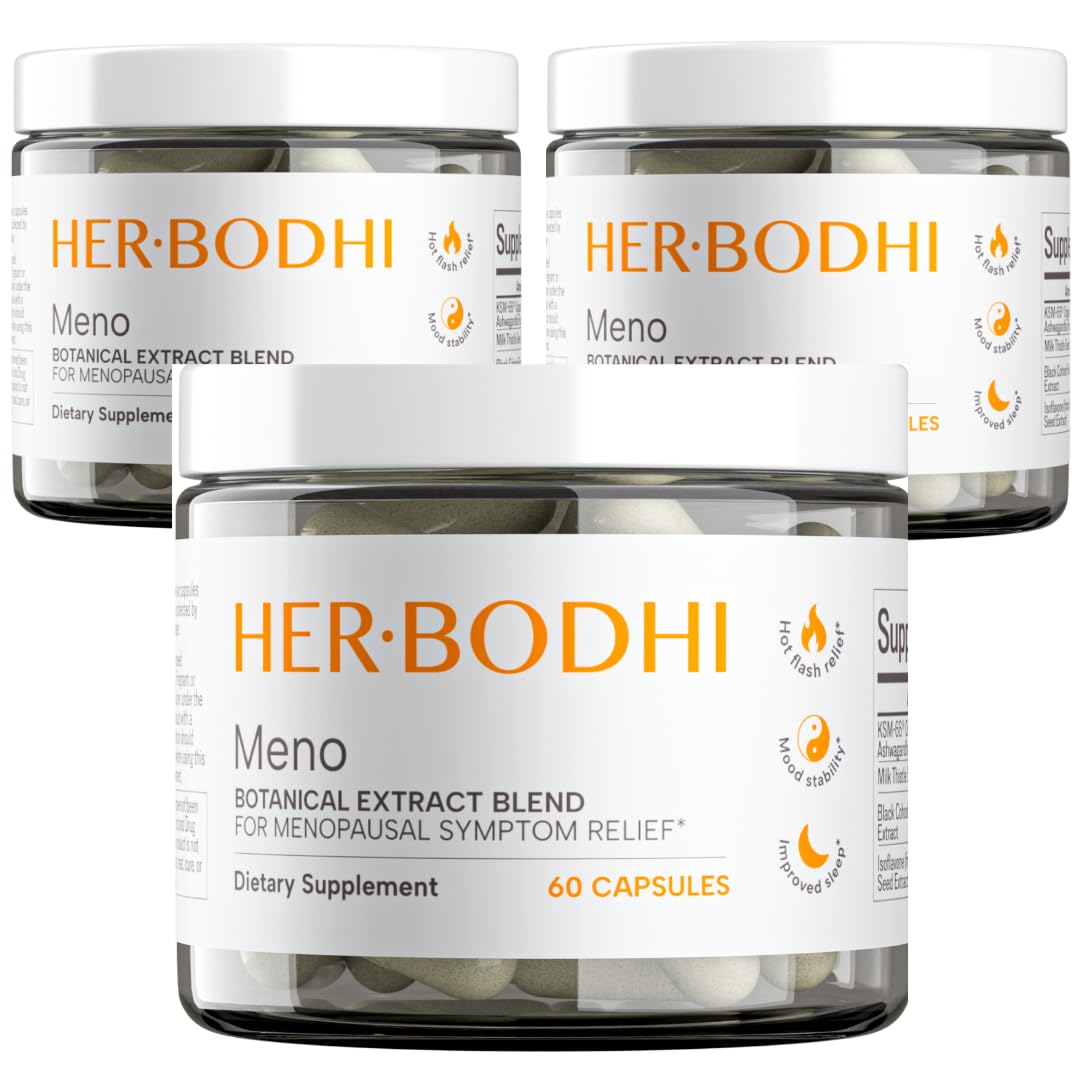 Her Bodhi Meno- Menopause Hormonal Balance for Women, Estrogen Soy Isoflavones Menopause Supplement for Women, Ashwagandha, Black Cohosh Hot Flashes Menopause Relief, Night Sweats Relief 180Caps