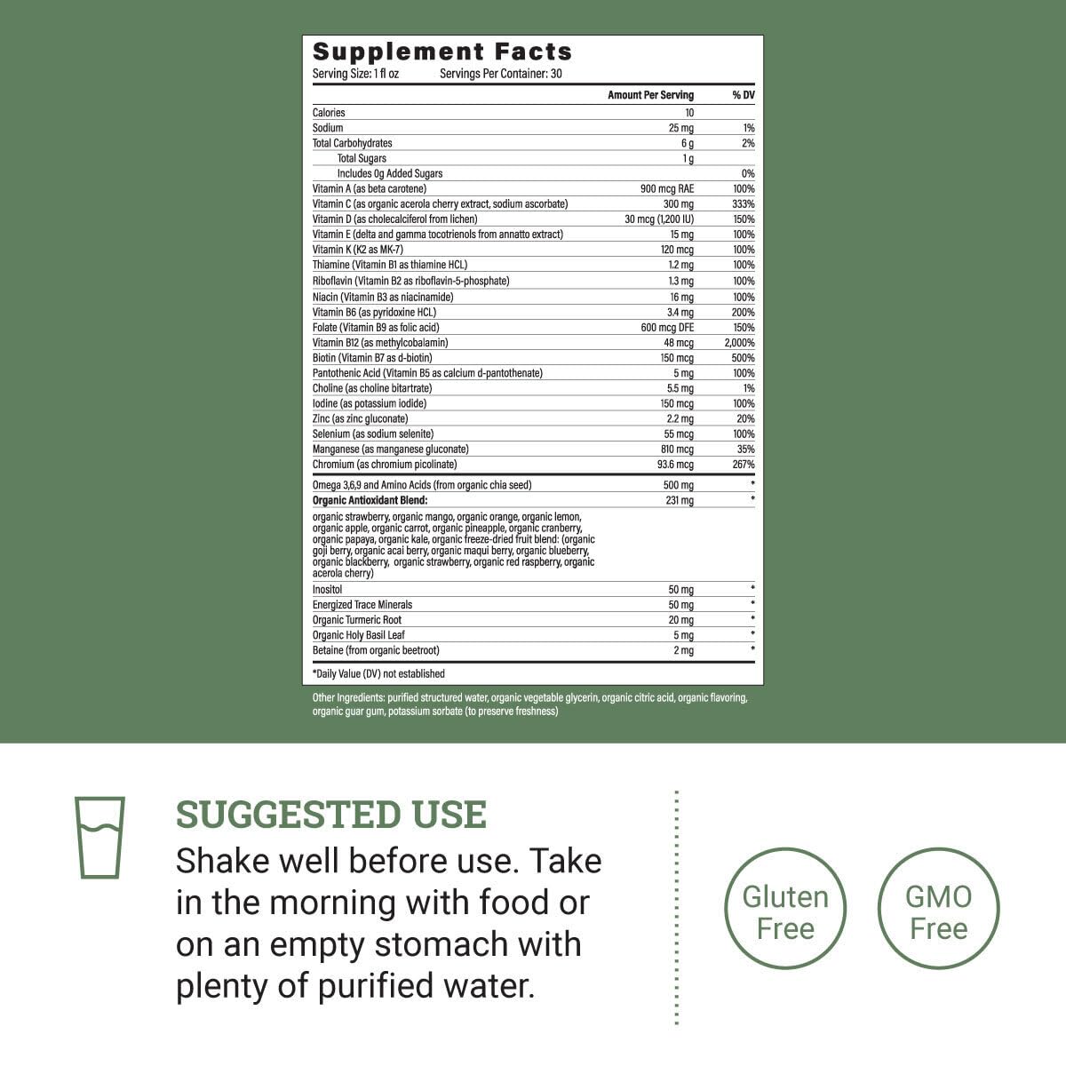 Earth Harmony Liquid Multivitamin – Energy & Immunity, 32 oz
