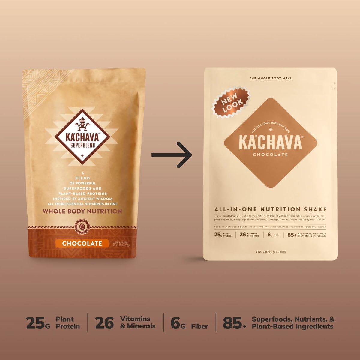 Ka’Chava All-in-One Nutrition Shake – Vegan Superfood Meal, 2 lb