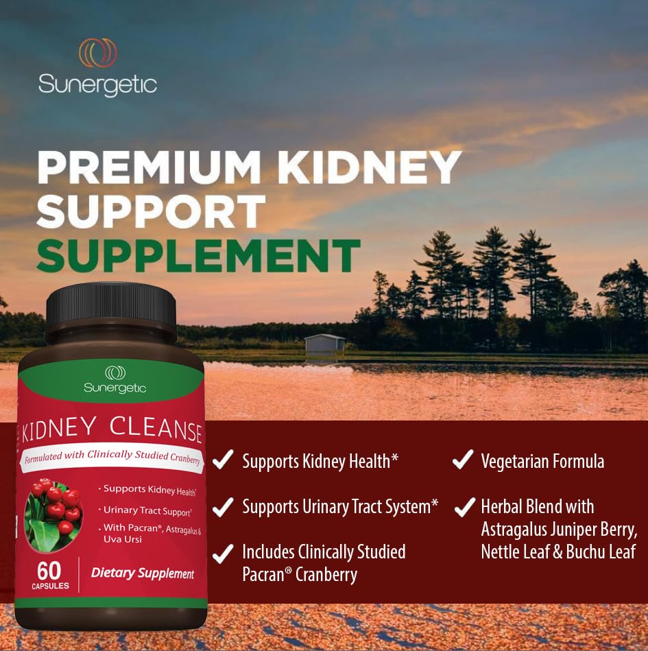 Premium Kidney Cleanse – Cranberry & Herbal Urinary Support – 60 Ct