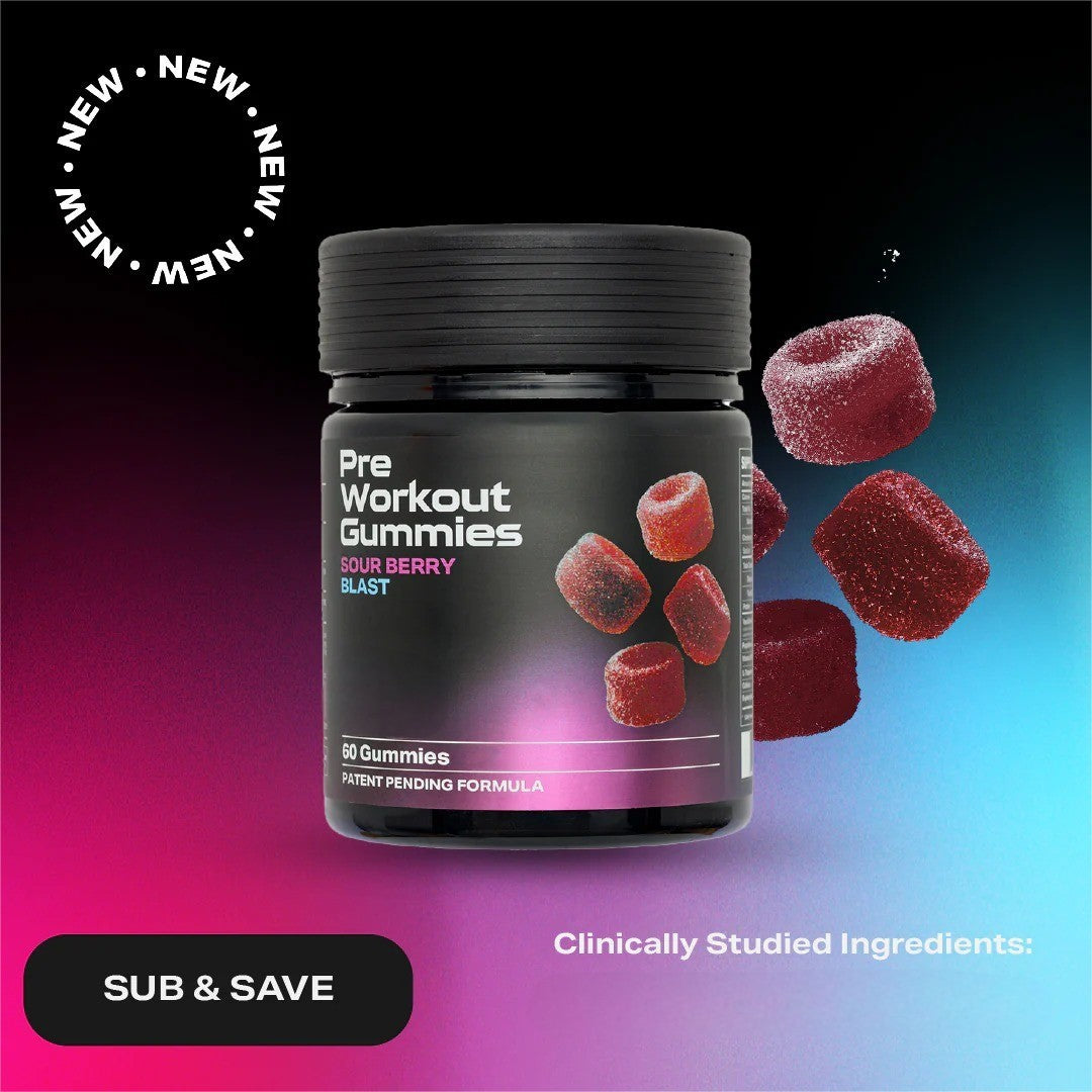 Pre-Workout Gummies – Energy, Focus & Endurance
Vegan performance gummies for gym, stamina & mental clarity.