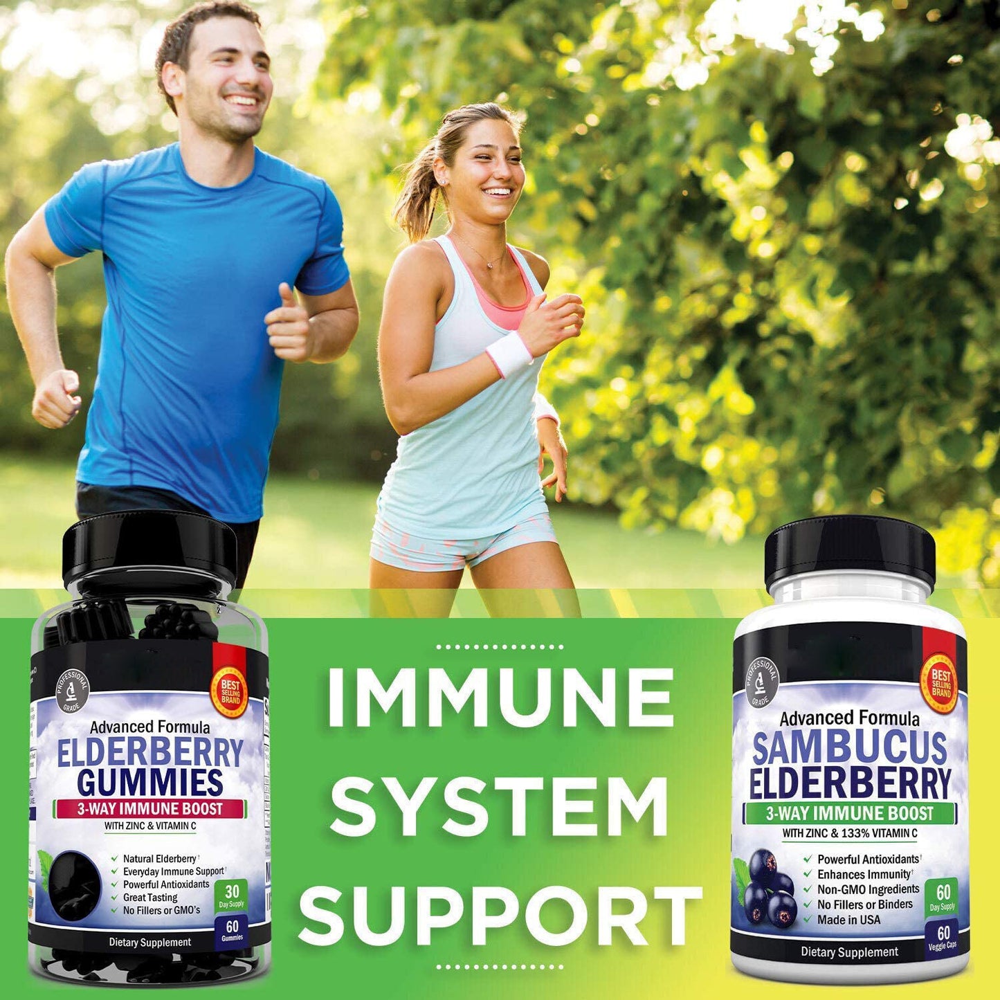 Elderberry Gummies – Vegan Immune Support
Plant-based daily defense with elderberry, zinc & vitamin C.