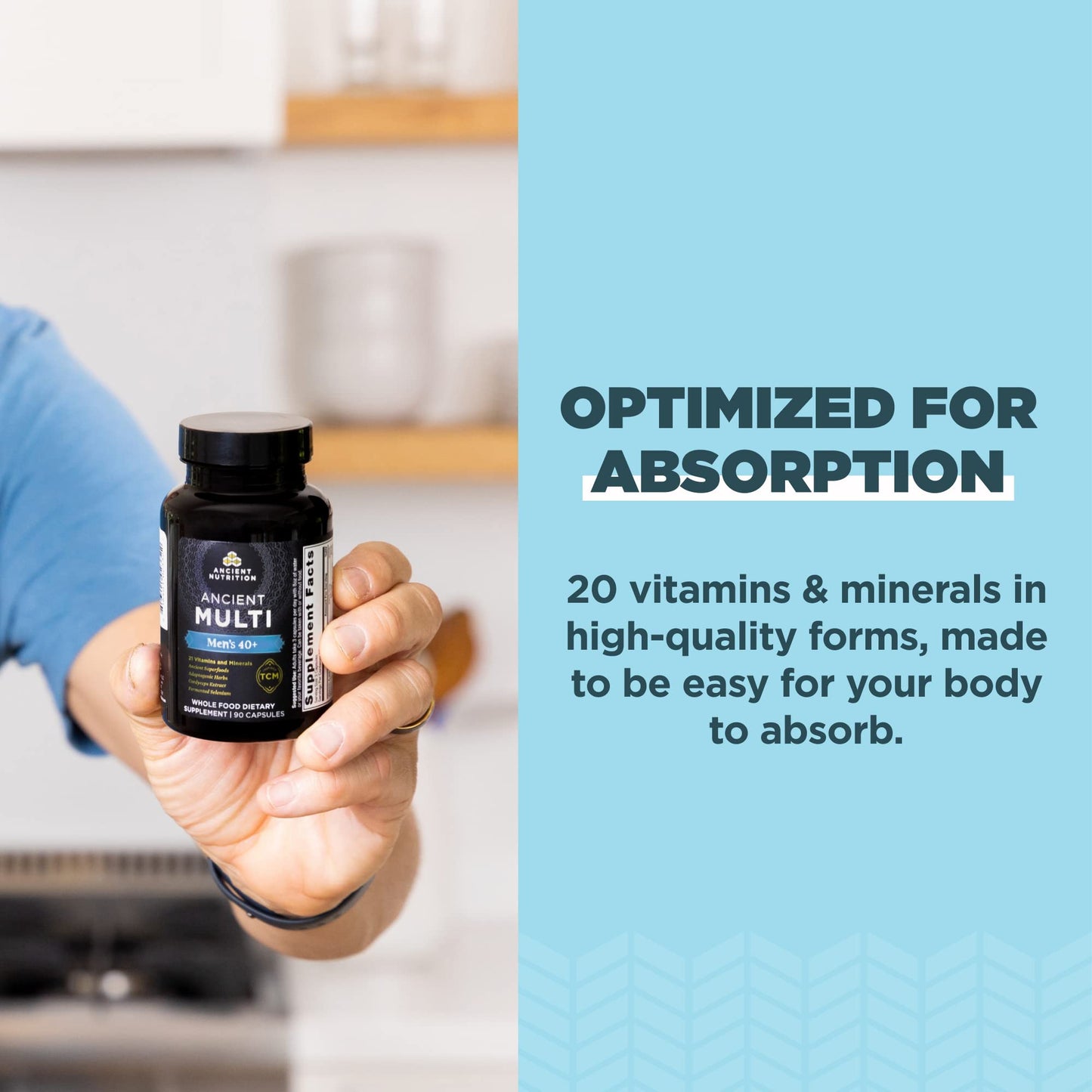 Ancient Nutrition Multivitamins for Men and Women, Age 40+ (90 Count)