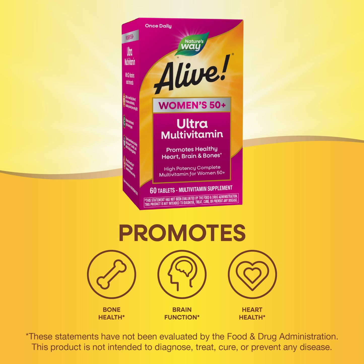 Nature’s Way Alive! Women’s 50+ Multivitamin – Brain, Bone & Heart 60 Ct