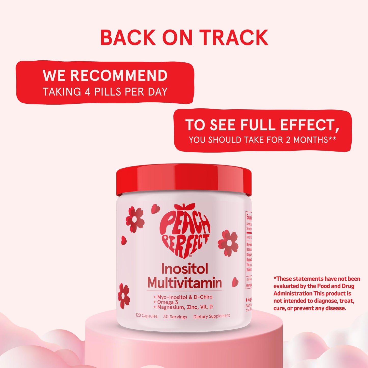 Peach Perfect Inositol Multivitamin for Women - Hormone & Mood Support