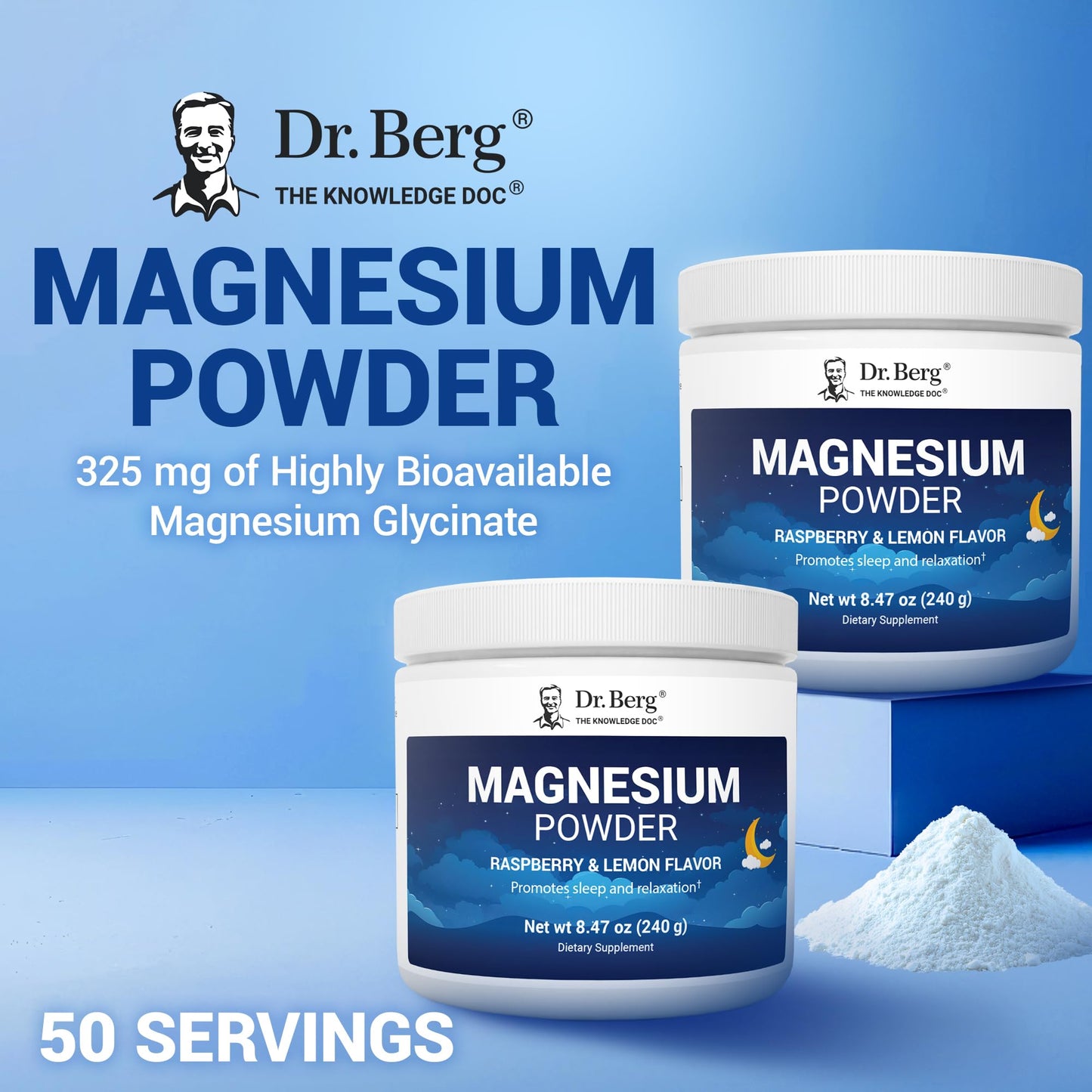 Dr. Berg Magnesium Glycinate Powder – Sleep & Stress Support 50ct