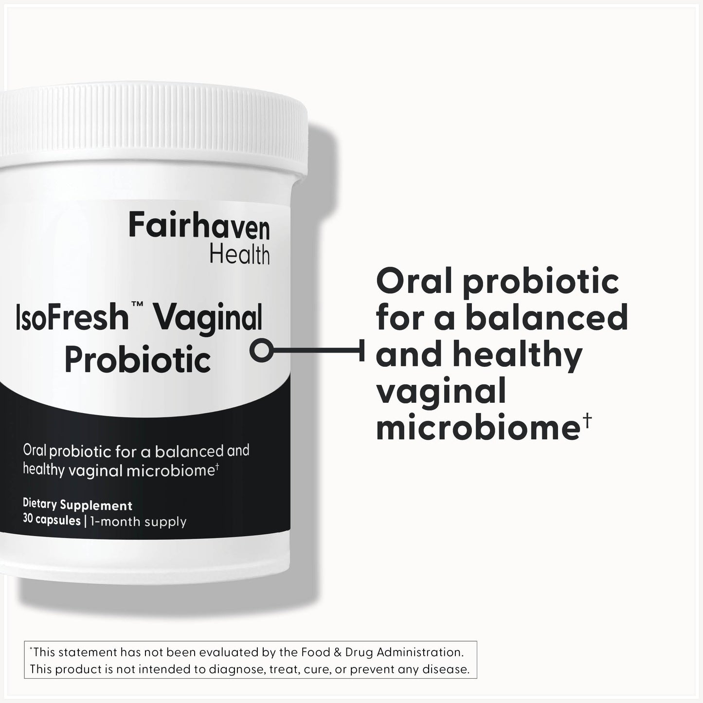 Fairhaven Health IsoFresh Vaginal Probiotics for Women | Supports Healthy pH Balance and Vaginal Odor* | One Per Day | Lactobacillus Blend | Gluten Free Supplement | 30 Capsules