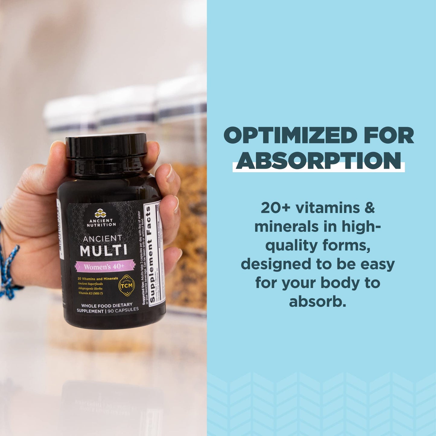 Ancient Nutrition Multivitamins for Men and Women, Age 40+ (90 Count)
