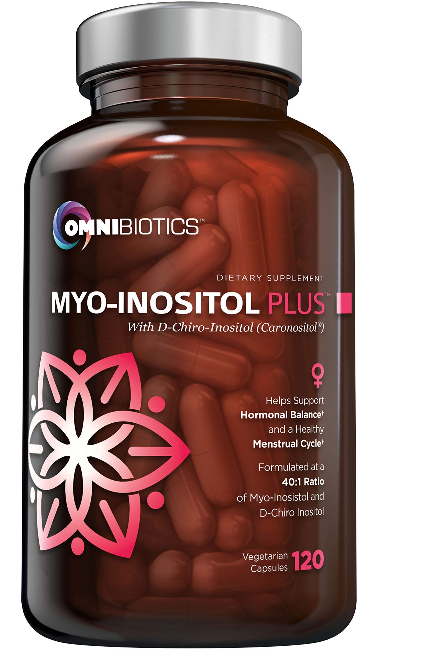 Myo-Inositol & D-Chiro Inositol Supplement with 40:1 Ratio for Hormone Balance for Women - Women Supplement to Support Reproductive Health & Ovarian Function. Non-GMO - 120 Vegan Capsules