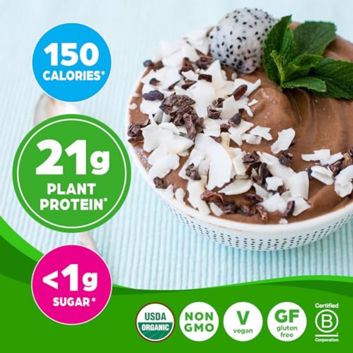 Orgain Vegan Protein – Creamy Chocolate Fudge, 21g Protein, 2.03 lb